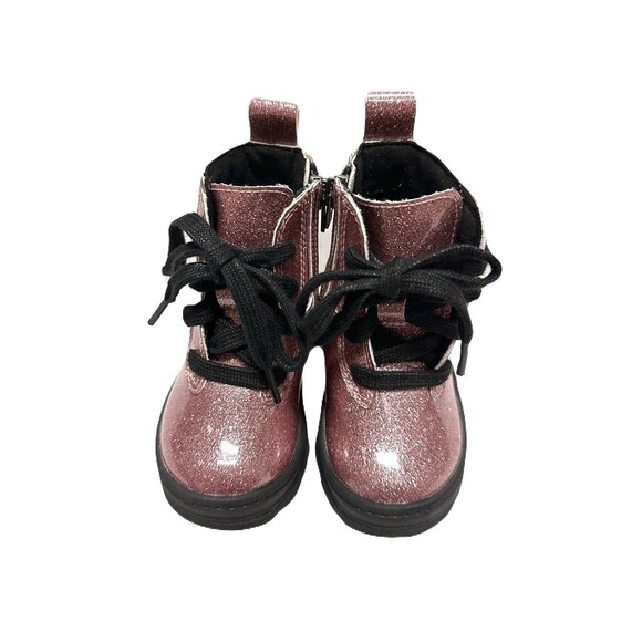 UGG Toddler Girls Size 6 Ashton Lace Up Sparkly Pink Glitter Boots EUC Size 6C - Picture 4 of 9